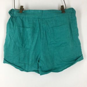 J. Crew Shorts - J Crew shorts size 2 teal linen tie belt pockets J. Crew Shorts - J Crew shorts size 2 teal linen tie belt pockets